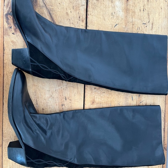 Vero Cuoio Black Leather Over-the-Knee Boots - Picture 3 of 4